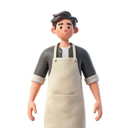 Ceramicist in a clay-dusted apron