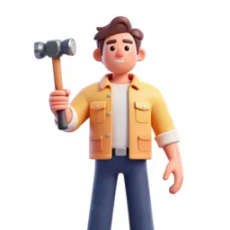 Field geologist with a rock hammer