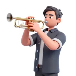 Jazz trumpeter mid-performance