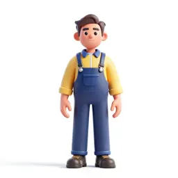 Lighthouse keeper in oilskins