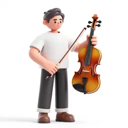 Luthier holding a violin