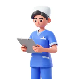 Nurse checking a chart