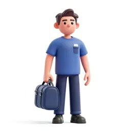 Paramedic with a response bag