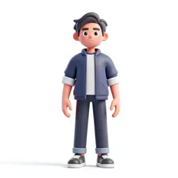 Robotics student with a prototype