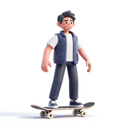 Skateboarder with a board underarm