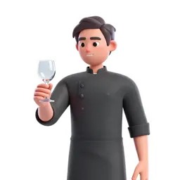 Sommelier examining a glass
