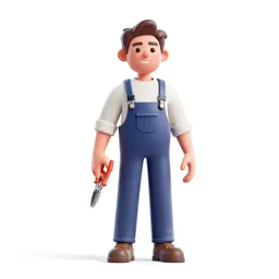 Vineyard worker with secateurs