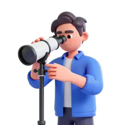 Astronomer at a telescope eyepiece