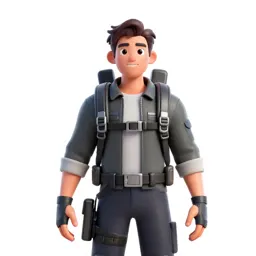 Mech pilot in a flight harness