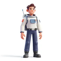 Orbital station engineer in a pressure suit