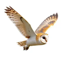 Barn owl in flight
