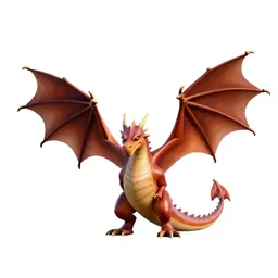 Dragon with folded wings