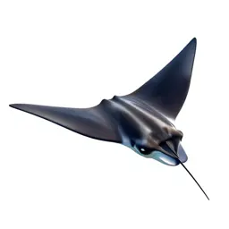 Manta ray gliding