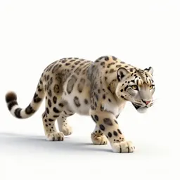 Snow leopard mid-prowl