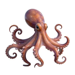 Octopus with curled arms