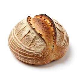 Sourdough boule with a scored crust