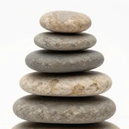 River stone stack