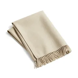 Folded wool throw with fringe
