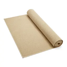 Hand-knotted wool rug rolled up