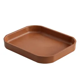Leather valet tray