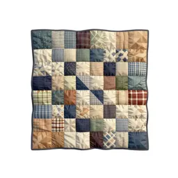 Patchwork quilt folded into a square