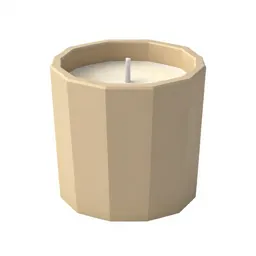 Scented candle in a vessel