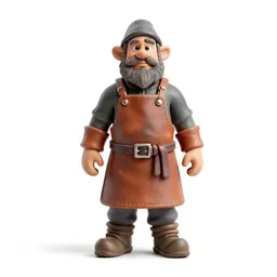 Dwarven blacksmith in a leather apron