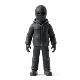 Masked assassin in dark cloth