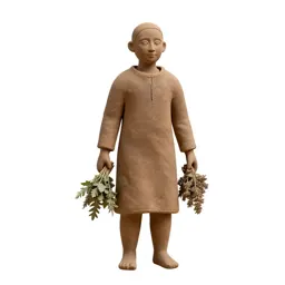 Village healer with herb bundles
