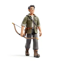 Wandering forest ranger with a longbow