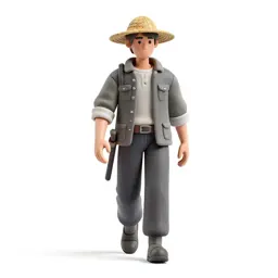 Wandering swordsman in a straw hat