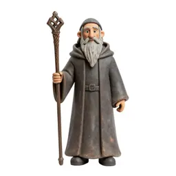 Elder wizard with a rune staff