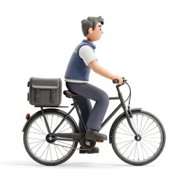 Bicycle courier with a messenger bag