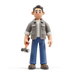 Field geologist with a rock hammer