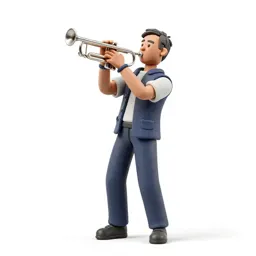 Jazz trumpeter mid-performance