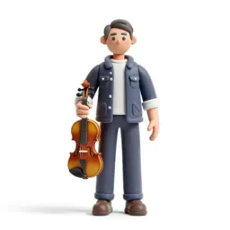 Luthier holding a violin