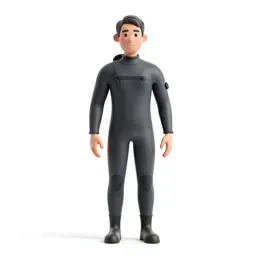 Marine biologist in a wetsuit