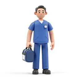 Paramedic with a response bag