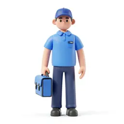 Postal courier with a satchel