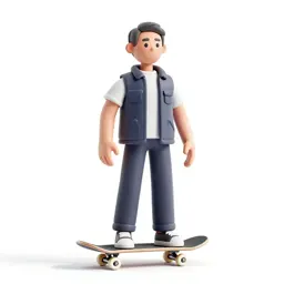 Skateboarder with a board underarm