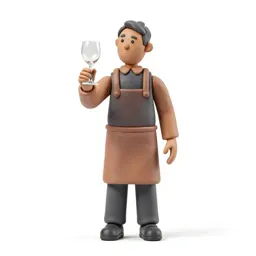 Sommelier examining a glass