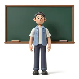Teacher at a chalkboard