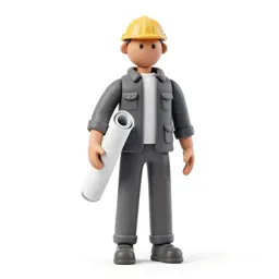 Architect carrying rolled plans
