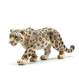Snow leopard mid-prowl