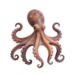 Octopus with curled arms