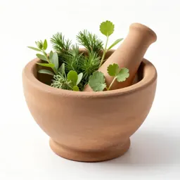 Mortar of glowing herbs