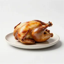 Roast chicken on a board