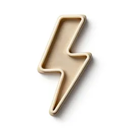 Neon sign shaped like a lightning bolt