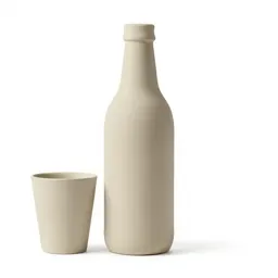 Soju bottle and glass
