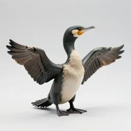Cormorant drying its wings